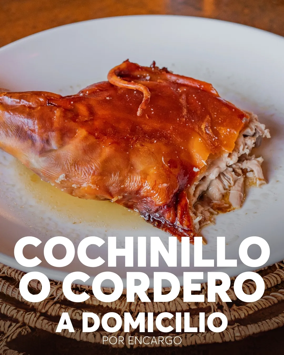 Cochinillo o cordero asado a domicilio en Aluche
