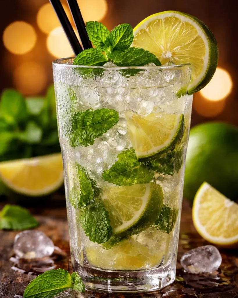 mojito cubano con lima y hierbabuena en bar de Carabanchel Madrid